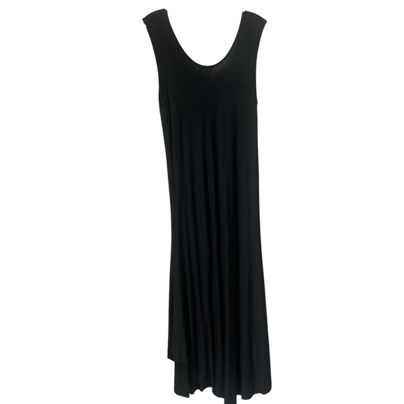 Soft Surroundings Black Maxi Dress with Floral Embroidery Small Double Strap - Picture 3 of 6